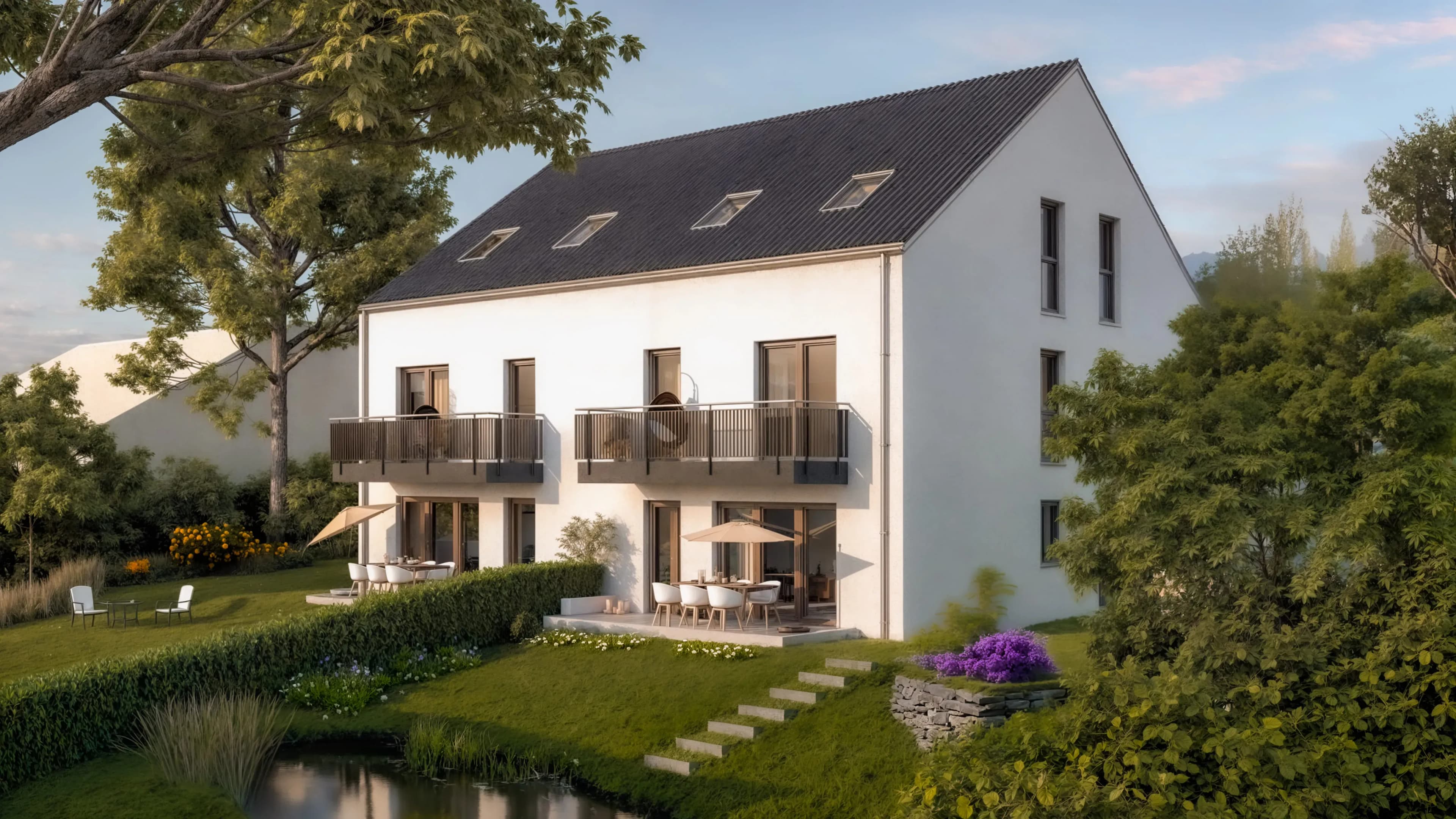 Exklusive Doppelhaushälften in Bad Abbach – Neubau mit Donaublick