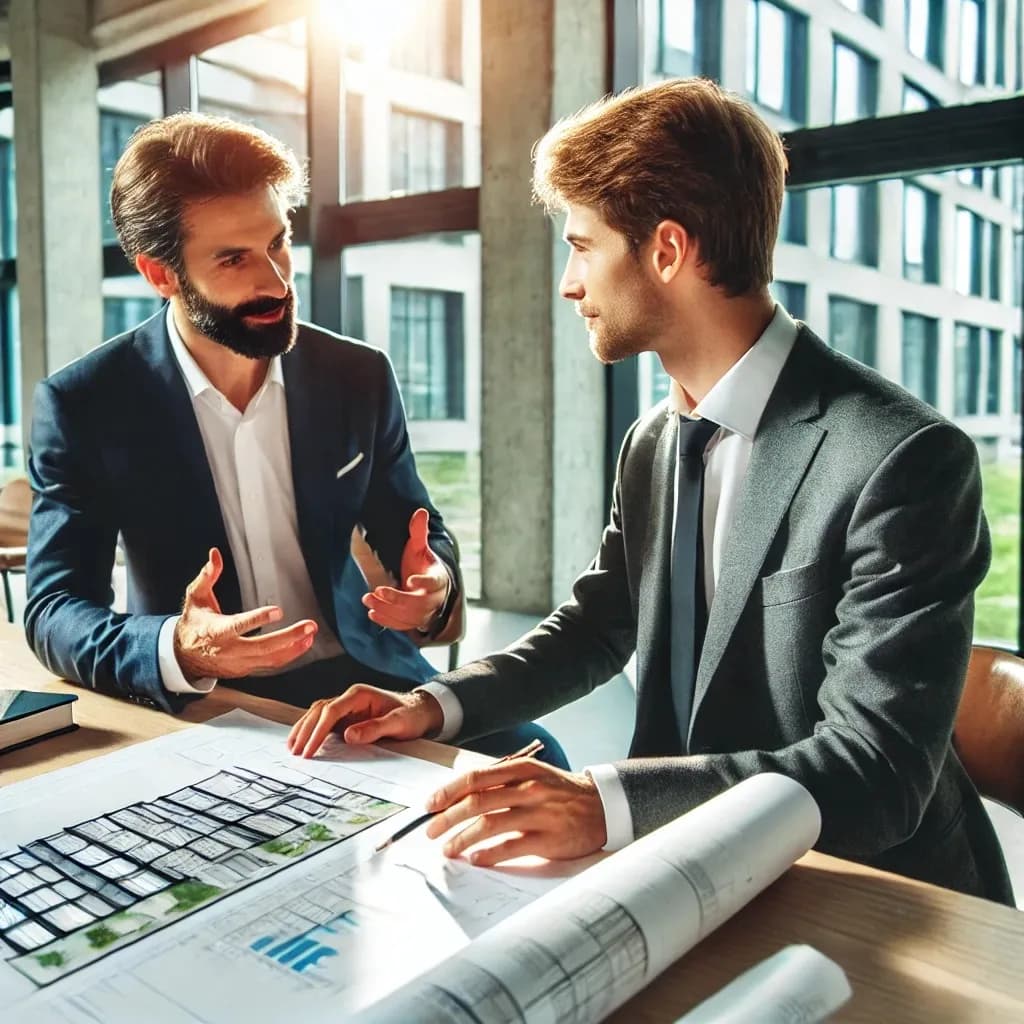 Energieeffizient saniertes Gebäude – Modernes Wohnhaus mit Solarzellen auf dem Dach und hochwertiger Dämmung. Beratungsgespräch mit Investoren – Ein professionelles Meeting über nachhaltige Immobilienprojekte. Installation nachhaltiger Energietechnik – Fachkräfte montieren Solarpaneele und Wärmepumpen. Smart Home System für Energieeffizienz – High-Tech-Steuerung für optimierte Energienutzung in Gebäuden. Nachhaltiges Wohngebäude mit grünen Dächern – Ein umweltfreundliches, energieeffizientes Wohnhaus mit Dachbegrünung.